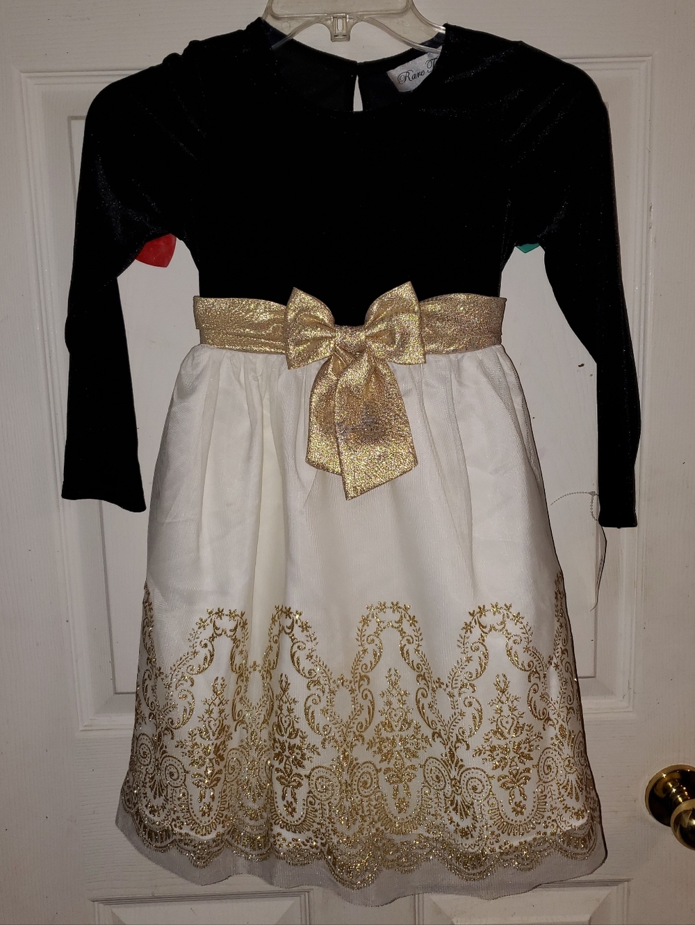 NWT Rare Too Velvet Long Sleeve Glitter Mesh Formal Party Dress
